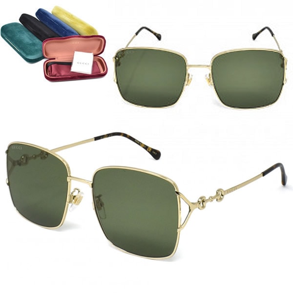 サングラス GG1018SK-002 アジアンフィット メンズ レディース ユニセックス ゴールド グリーン