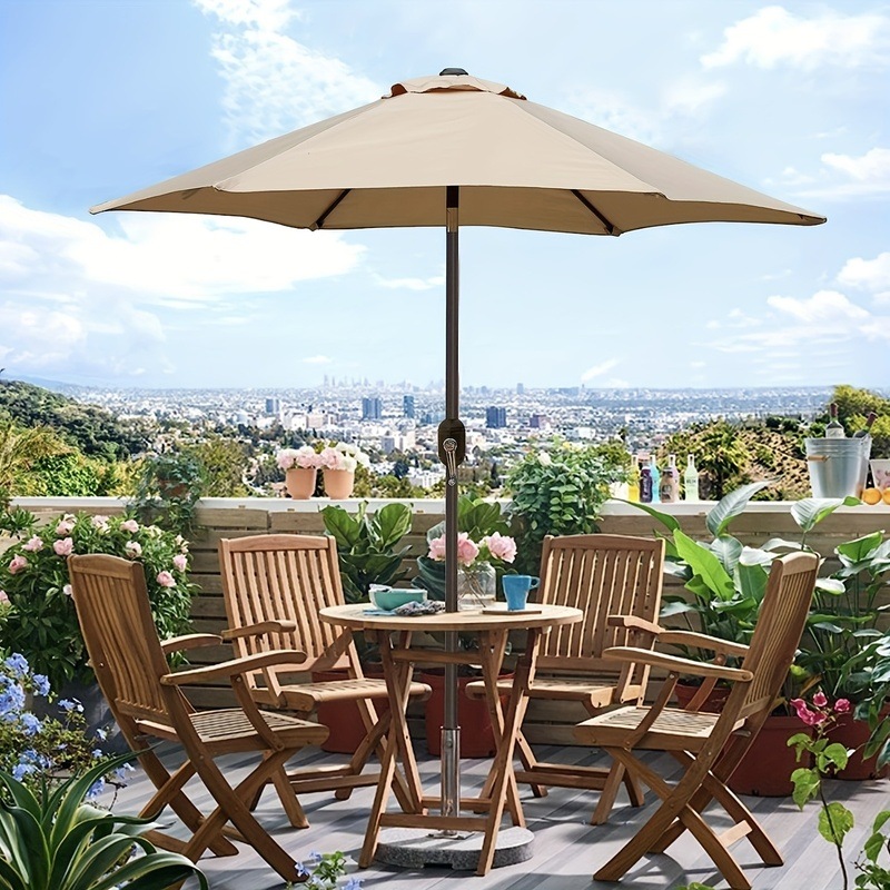 ガーデン パラソル UVカット パティオ 傘 直径 228.6cm おしゃれ かわいい アウトドア ビーチ 庭 テラス カフェ 屋外 アイボリー 4-7