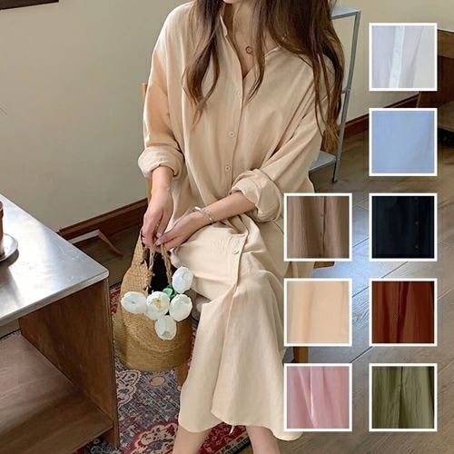 ワンピース カジュアル ロング マキシ丈ワンピ 韓国 ファッション レディース 春 夏 カジュアル コーデ シンプル 定番 セレカジ 20代 30代 40代 2025大きいサイズ シアー シャツ