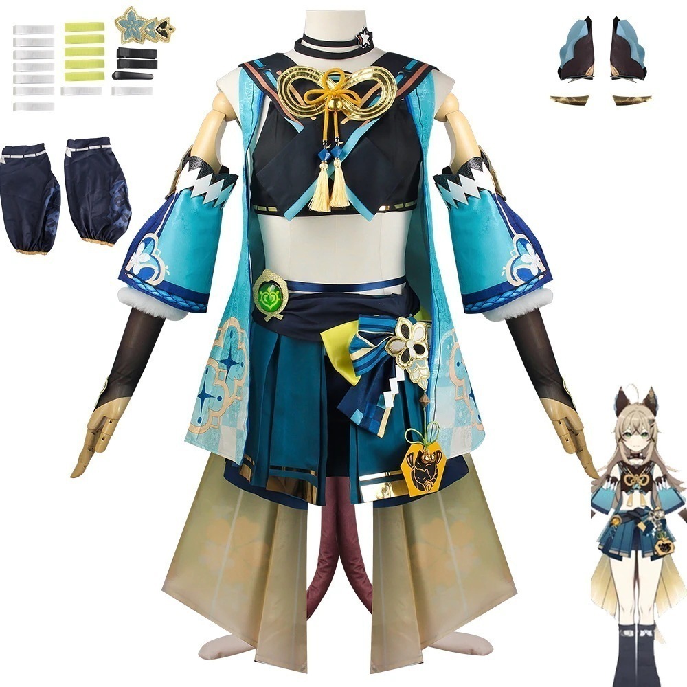 元神稲妻キャラクター綺良良コスプレ衣装草系射手綺良良アニメゲームcos服
