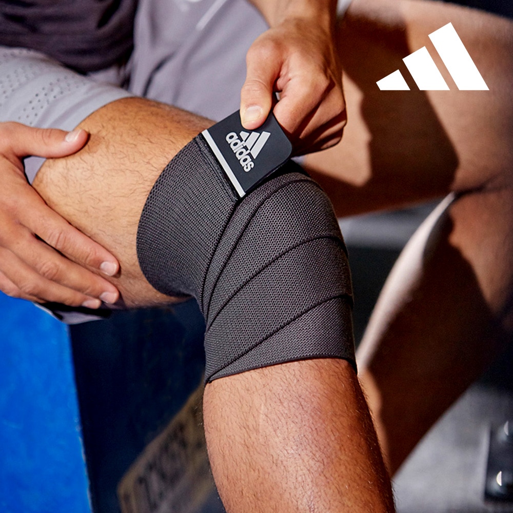 ADIDAS FITNESS 長さ調節可能なベルクロ膝ひじ用ブレース