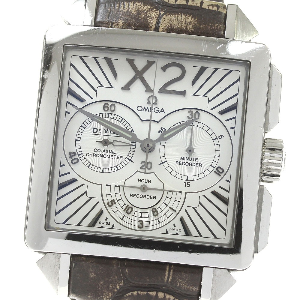 オメガ OMEGA 423.13.37.50.02.001 デビル X2 コーアクシャル クロノグラフ 自動巻き メンズ 箱・保証書付き_849328【中古】