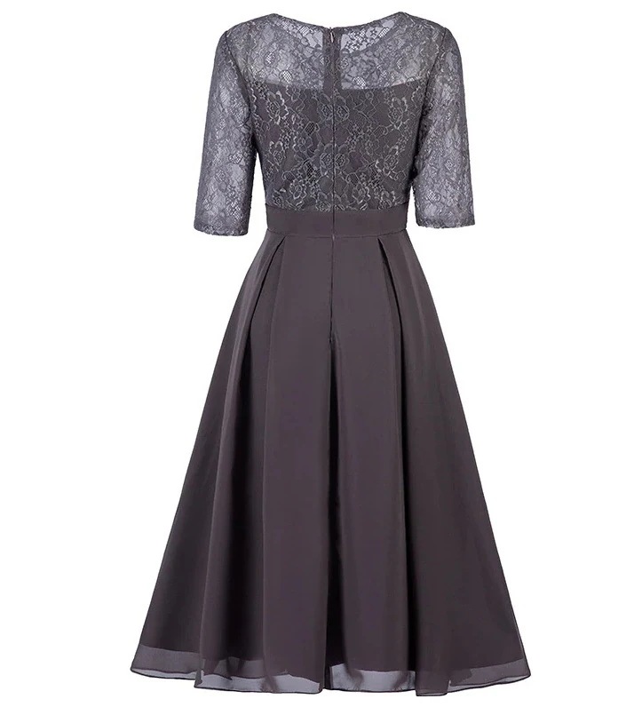 パーティードレス 結婚式 ワンピース ドレス 二次会 フォーマル 披露宴 膝丈 ひざ下 七分袖 20代30代40代50代