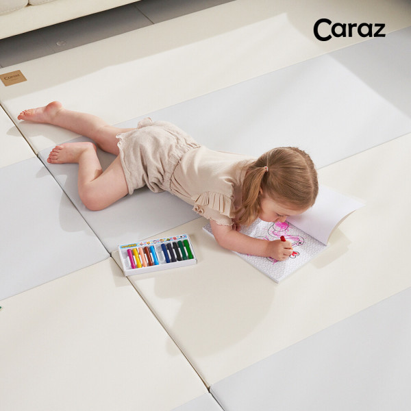 【Caraz】[キューティ160x120x4(cm)] 4段折りたたみマット プレイマット カラズマット/防音プレイマット