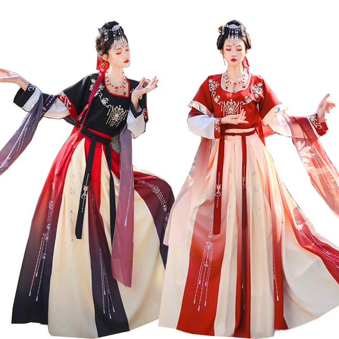 中華古代服 コスプレ衣装 中華風 中華古代ドレス 唐装漢服 漢服 刺繍 チャイナドレス チャイナ風 中華コスプレ 仮装 衣装 イベント 学園祭 演出衣装 二次元宮廷唐時代衣装 写真撮影衣装 ステージ衣