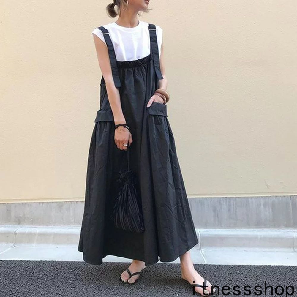 【期間特典】キャミソールワンピース ロング インナー マキシ ノースリーブワンピース レディース インナーワンピース キャミワンピ キャミソール 黒 黒ワンピース 夏 黒ワンピ ワンピース ストラッ