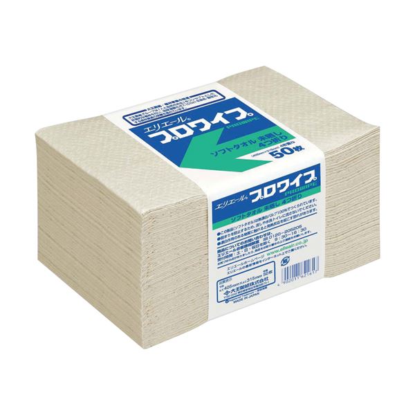 大王製紙 エリエール プロワイプソフトタオル 未晒 帯どめ50 1セット(1200枚:50枚×24パック)