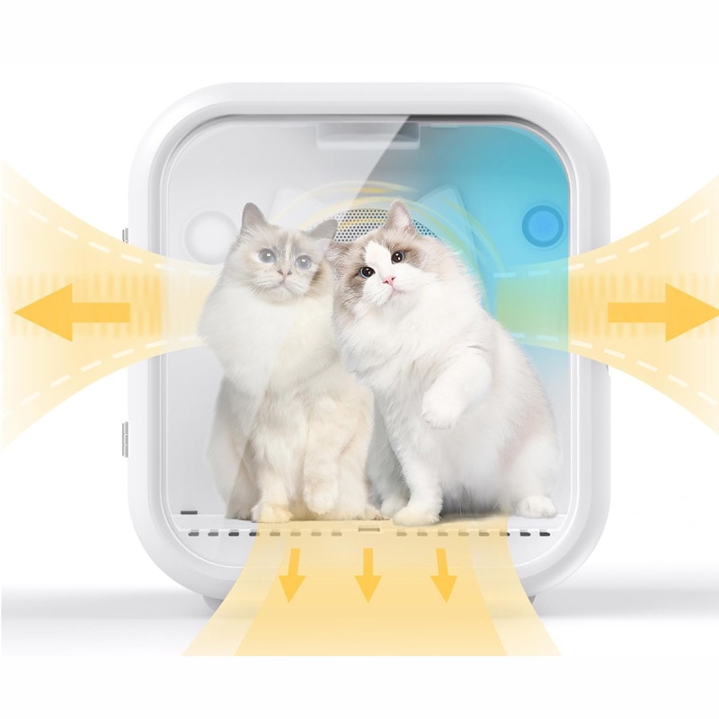 ペットドライルーム ドライヤー 小型犬 猫用 ドライハウス 乾燥機 ボックス 多頭用 過熱保護 風力/温度調節 花粉 犬 猫 エアシャワー対応 お風