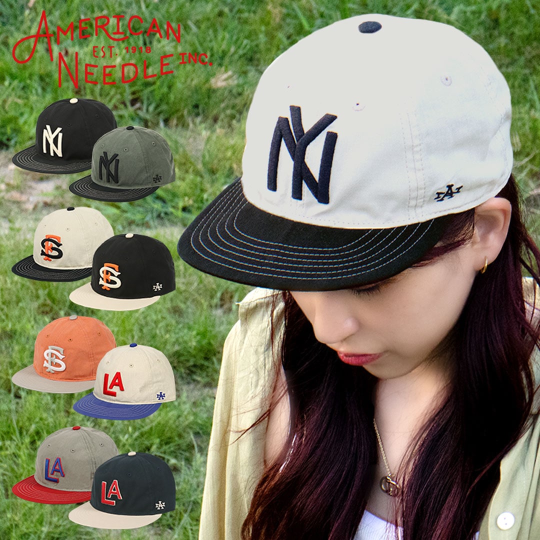 キャップ メンズ 帽子 リネン NEGRO LEAGUE MiLB NY 麻 6パネル 野球 復刻 ツートンカラー レザーベルト