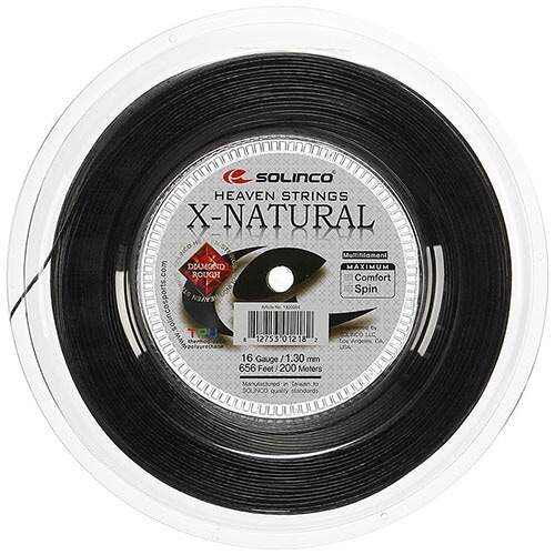 ソリンコ Xナチュラル(1.20mm ／ 1.30mm) 200Mロール 硬式テニスガット マルチフィラメント Solinco X-NATURAL strings(16y１m)