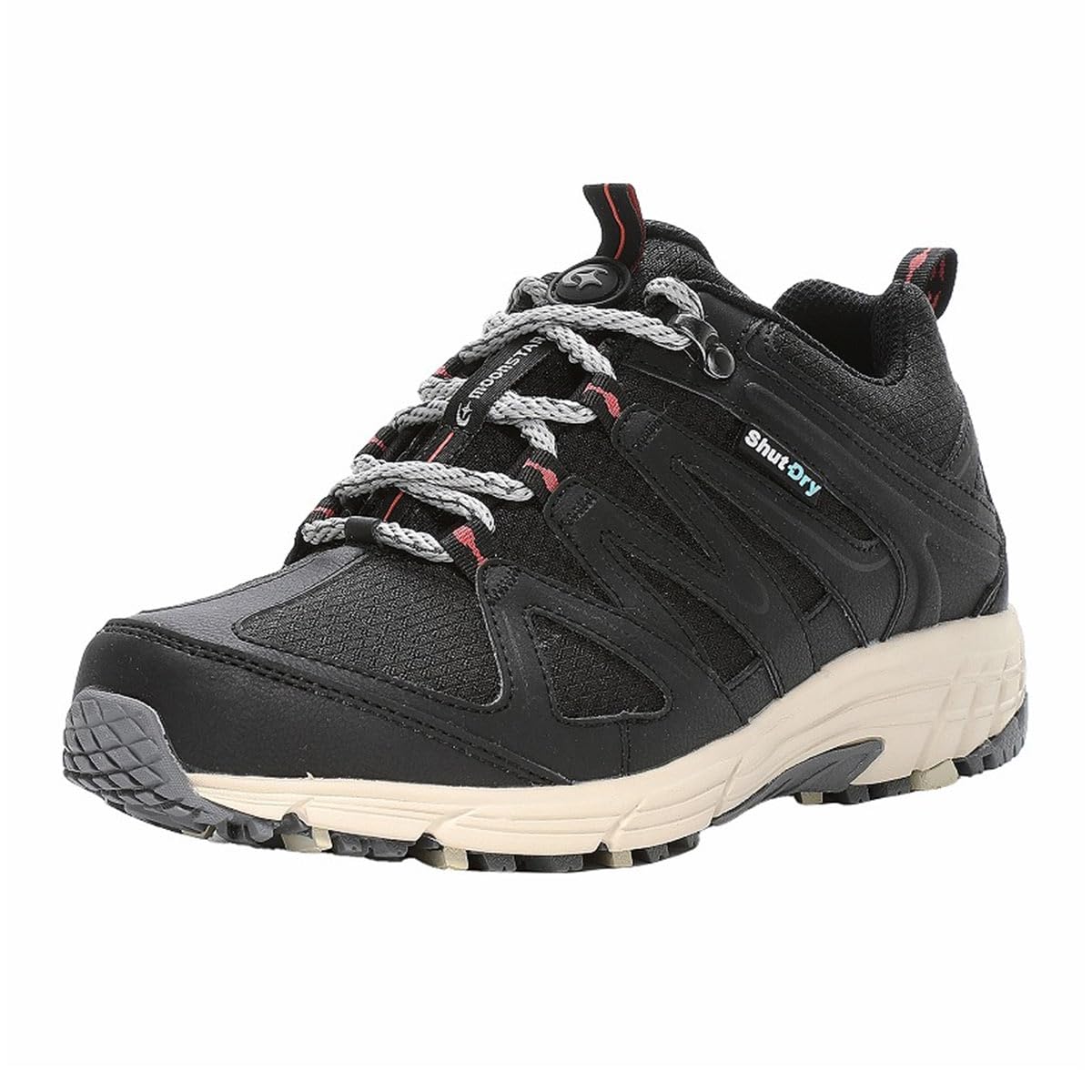 ムーンスター スニーカー 晴雨兼用 防水 ウォーキングシューズ 衝撃吸収 4E 22~25cm レディース SPLT SDL01 ブラックピンク 25.0 cm