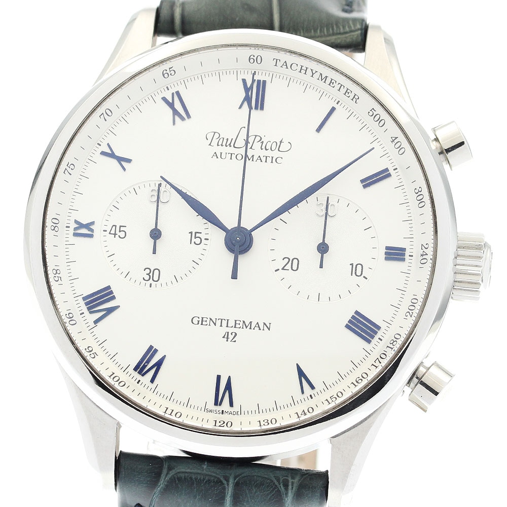 ポールピコ PaulPicot 4109 ジェントルマン 42 クロノグラフ 自動巻き メンズ 良品 保証書付き_890743【中古】 104,665円