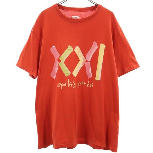 日本製 プリント 半袖 Tシャツ M 朱色 レディース 4,896円