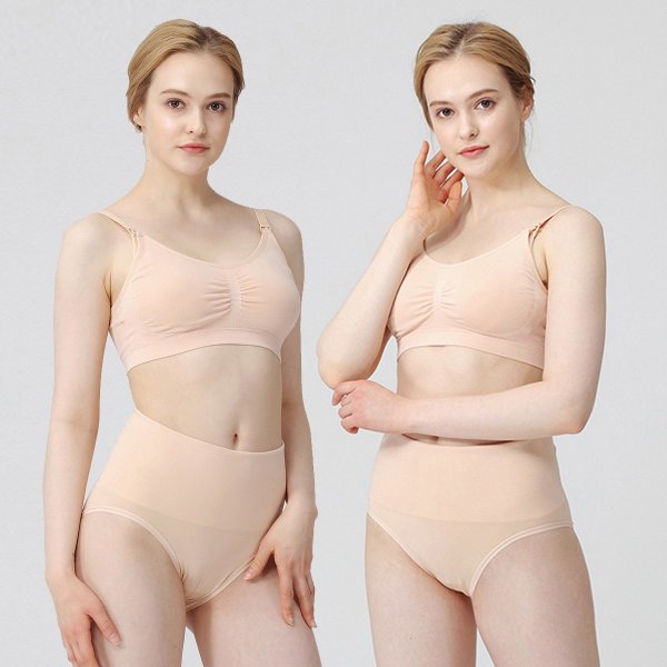 妊婦バンブーベーシック授乳ブラ+妊婦バンブー産後補正パンツNNPOU5001+NXPOU8841