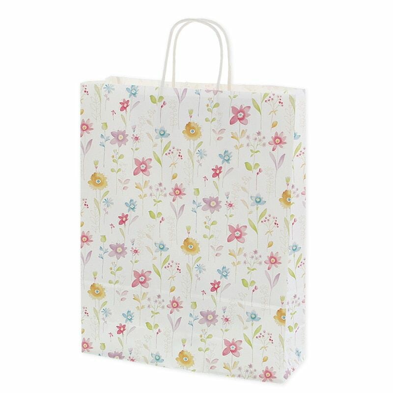 （まとめ買い）シモジマ HEIKO 手提げ紙袋 25チャームバッグ 25CB 2才 フラワーアラカルト 50枚 幅320xマチ115x高410mm 003230410 [x3セット]