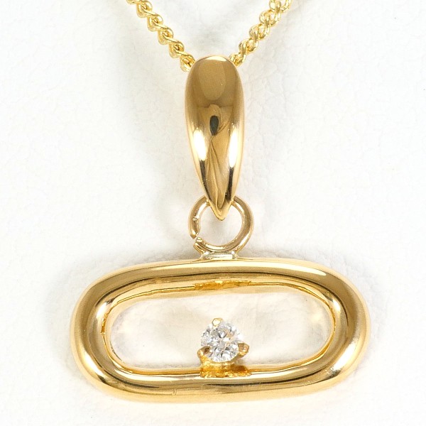 K18 18金 YG イエローゴールド ネックレス ダイヤ 約40cm ジュエリー 中古