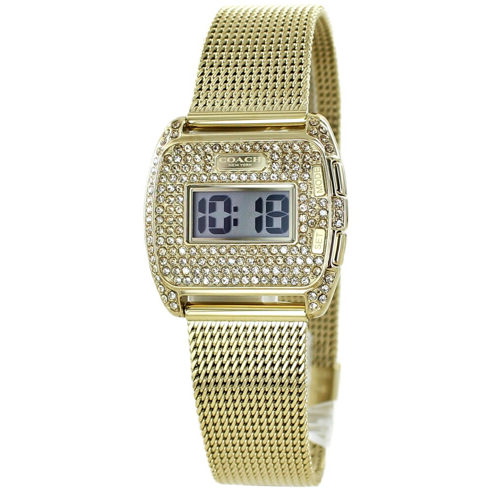 コーチ 腕時計 手表 レディース ダーシー デジタル 四角 ゴールド クリスタル 女性 誕生日 記念日 プレゼント 彼女 妻 母 時計 ブランド ギフト かわいい おしゃれ レディースファッション ギ