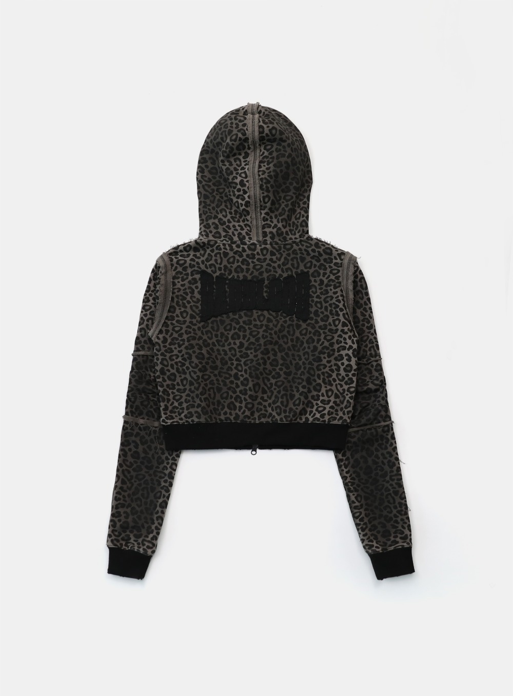 【BADBLOOD】 LOW EDGE HOODIE SLIM FIT : BLACK LEOPARD