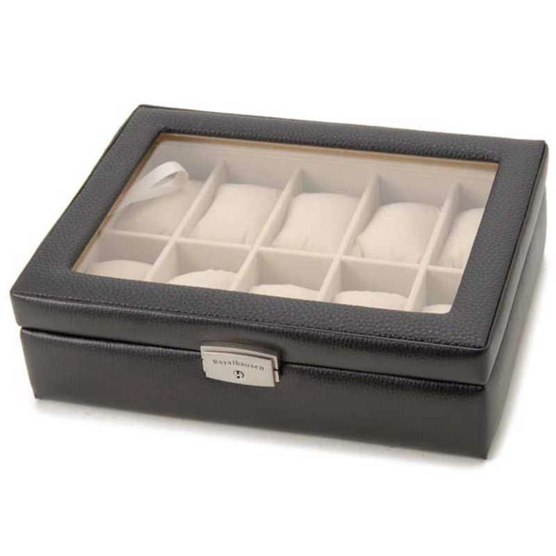 ロイヤルハウゼン　牛革製時計ケース (10本用) 189995　189995(BK189995(BK