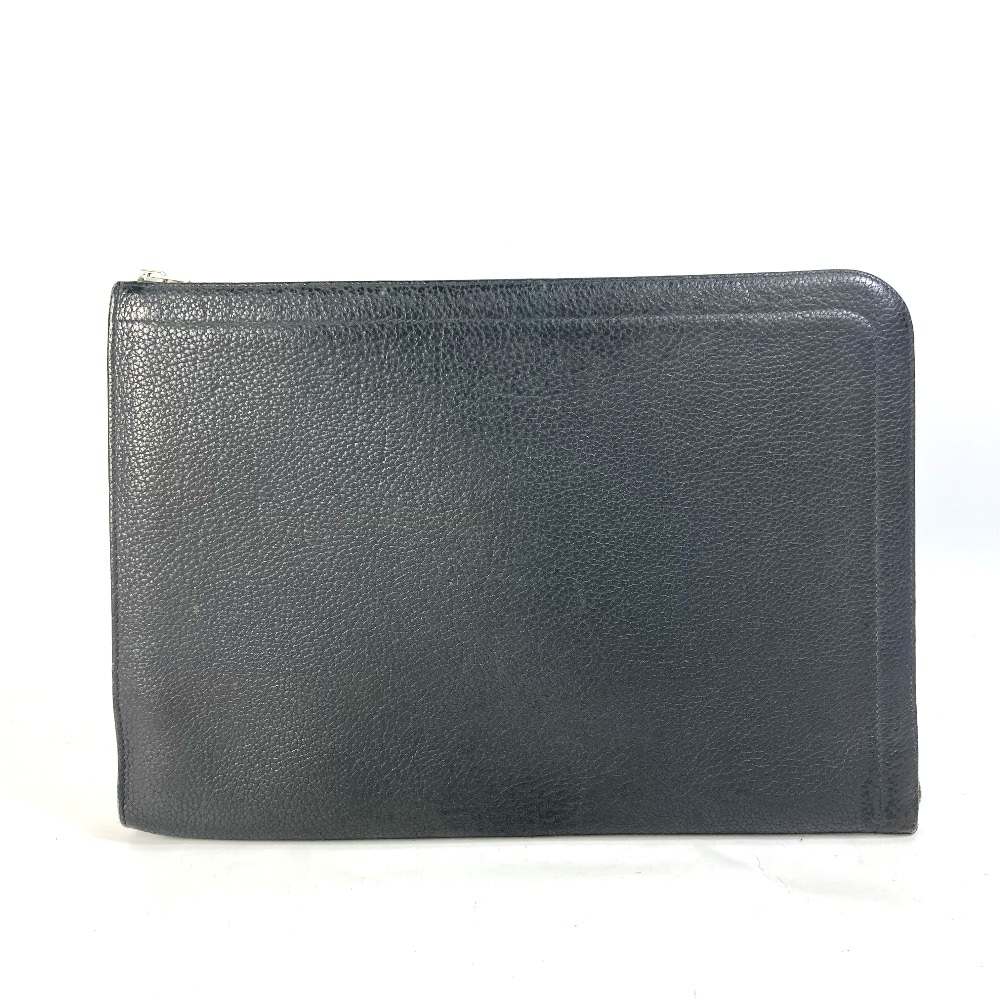 クラッチバッグ ジップタブレット L字ファスナー パソコンケース カバン レザー グレー