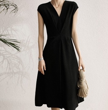 ワンピース ワンピドレス 膝丈 Vネック スリム デザイン ハイウエスト タック 美ライン ニュアンス カラバリ かわいい 大人可愛い きれいめ シンプル カジュアル 大人 上品 おしゃれ お洒落