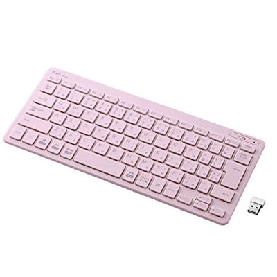 他サイト： PLUS キーボード ジブンイロ 薄・ミニ ワイヤレスキーボード ピンク TW-KB002 428-855の商品画像