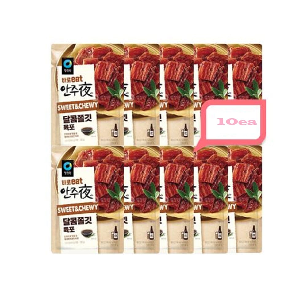 韓国-K MEAL-チョンジョンウォン バロeat おつまみ夜 甘皮ジャーキー ジャーキー 相棒 一口サイズ 30g x 10個 -K FOOD