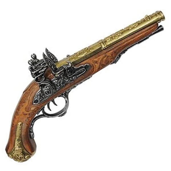 ダブルバレル フリントロック DENIX デニックス 1026 37cm フランス ナポレオン フリントロックピストル レプリカ 銃 コスプレ ガン 模造 リアル ピストル 拳銃 ミリタリー アーミー