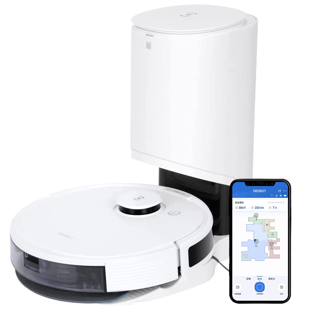 ECOVACS (エコバックス) ロボット掃除機 DEEBOT N8Pro+ 水拭き機能 アプリ対応 強力な吸引清掃 マッピング機能搭載 静音 自動ゴミ収集機付き お掃除ロボット