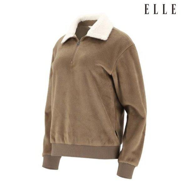 セーブゾーン01 女性ファー襟ポイントハーフジップTシャツ 6K85402 202 (44597587)