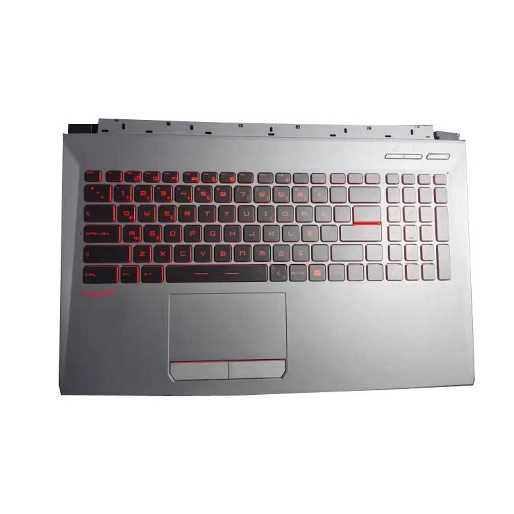 ノートパソコン ブラック パームレスト&US JP バックライトキーボード (赤文字) 互換 MSI GL62 6QC 6QD 6QE 6QF 7QF 7RD 7RDX 7REX