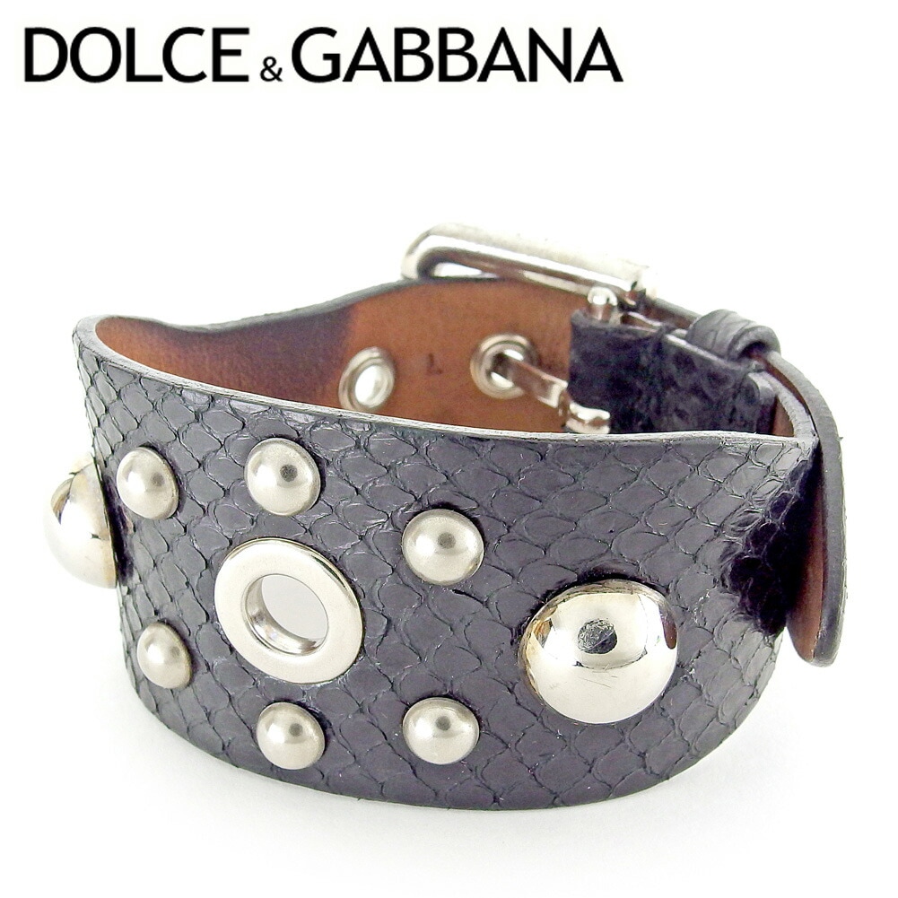【在庫あり/即出荷可】 ドルガバ アクセサリー ブレスレット ブラック T6651 中古 パイソン型押し シルバー ブレスレット 【在庫あり/即出荷可】 ドルガバ アクセサリー ブレスレット ブラック T6651 中古 パイソン型押し シルバー ブレスレット