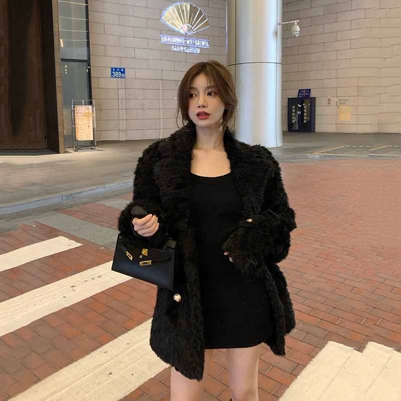 ファーコート アウター コート 袖あり 長袖 Vネック 襟付き もこもこ モコモコ ふわふわ 前開き