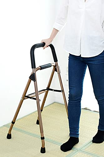 山善(YAMAZEN) 立ちあがり補助 (歩行補助) 7段階高さ調節 軽量 室内 杖 手すり 幅44-47×奥行41-50×高さ80-95cm