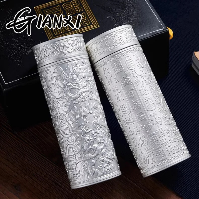 Gianxi-中国のエンボスサーマルマグ,スターリングシルバーライナー,ボディデザイン,紅茶と水の分離フィルター,真空カップ,ギフト - 15水筒・マグボトル