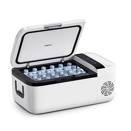 ICECO GO12W 車載冷蔵庫 12L -18℃～10℃ 急速冷凍 ポータブル冷蔵庫 5年品質保証 アプリ制御 挟まれを防止ド