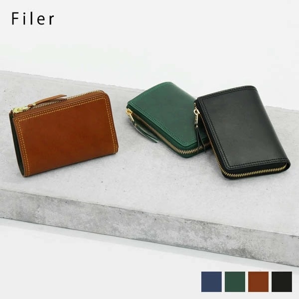 二つ折り財布 メンズ 本革 ITALY MIDDLE WALLET L字型 ミニ財布 レザー 本革 KM-004 ブランド [正規