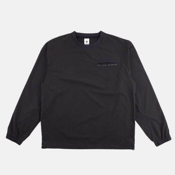 共用レギュラーフィットナイロンスパン長袖ピステ ブラック QP323EWT91