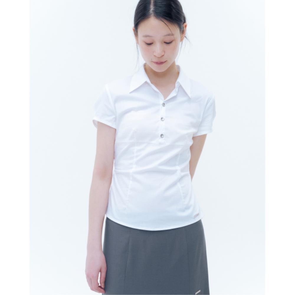 MISEKI SEOUL Fitted cap sleeves shirts WHITE MSK252TS06W