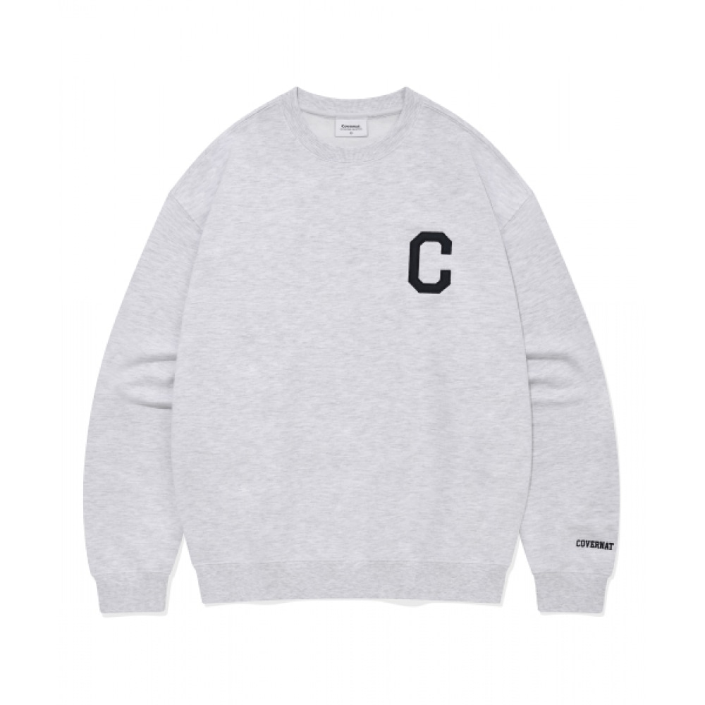 COVERNAT C ロゴスウェットシャツヘザーグレー