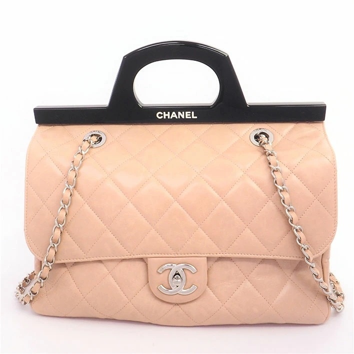 【美品】シャネル 2WAY ショルダー ココマーク CC デリバリー シルバー金具 マトラッセ A92580 レディース【ハンドバッグ】