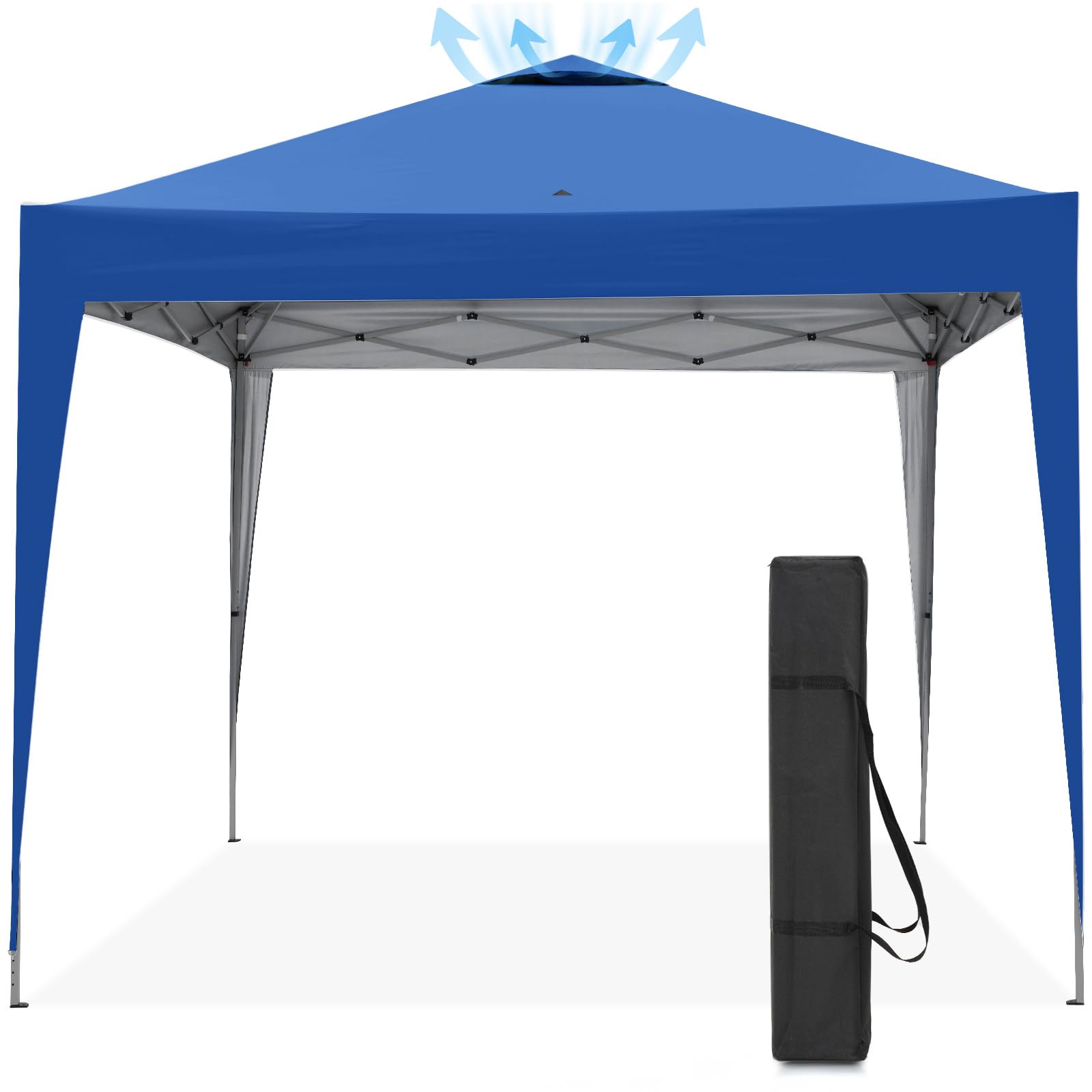 Quictent ワンタッチ タープテント3段階調節 UVカット 耐水 スチール キャンプ アウトドア 耐水 テント キャンプ用品 ワンタッチテント タープ収納ケース(2.5m)