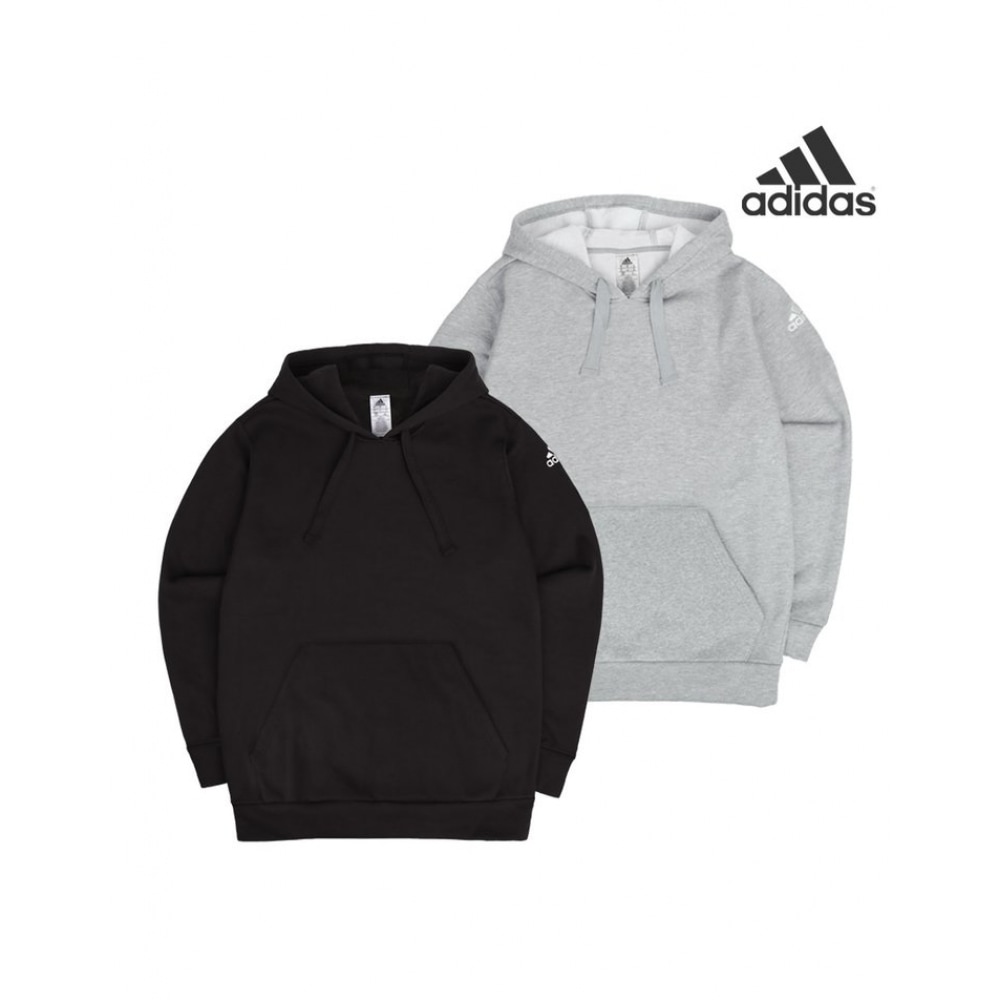 アディダスフリースプルオーバー起毛フード付きTシャツ AD-HD1 ブラックグレー