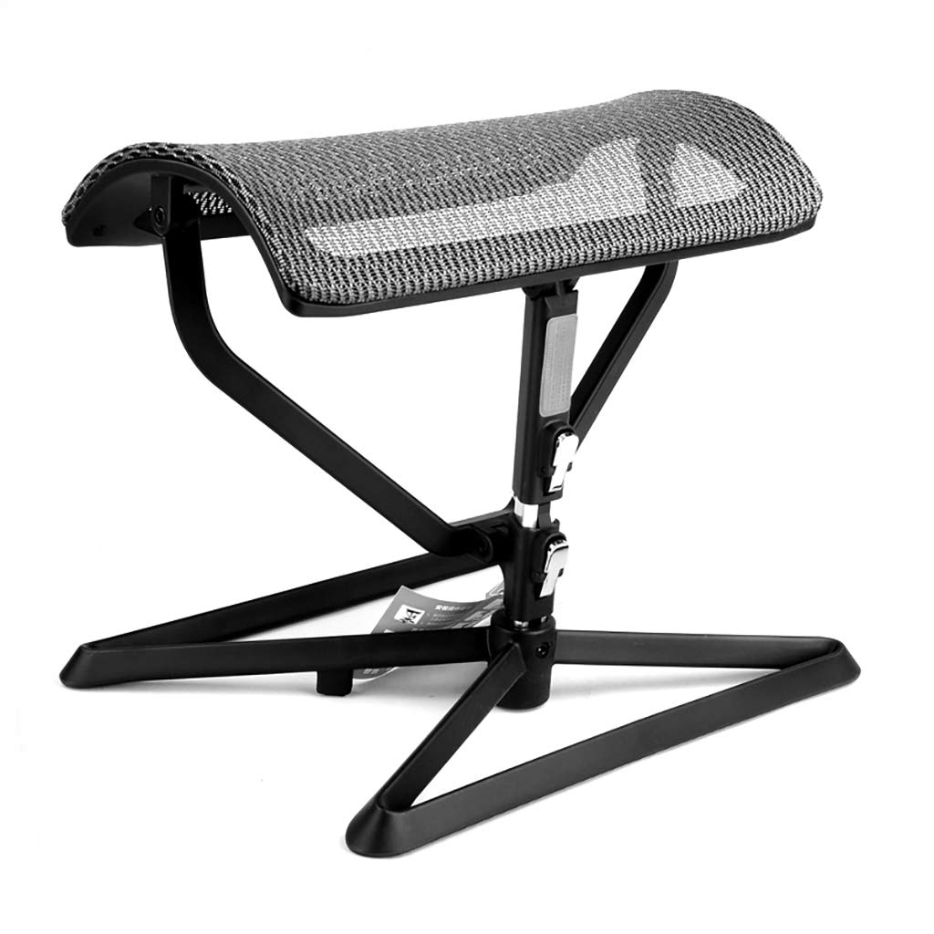 ランチブレイクフットスツールソファーオットマンフットレスト折りたたみ式通気性メッシュ高さ調節可能