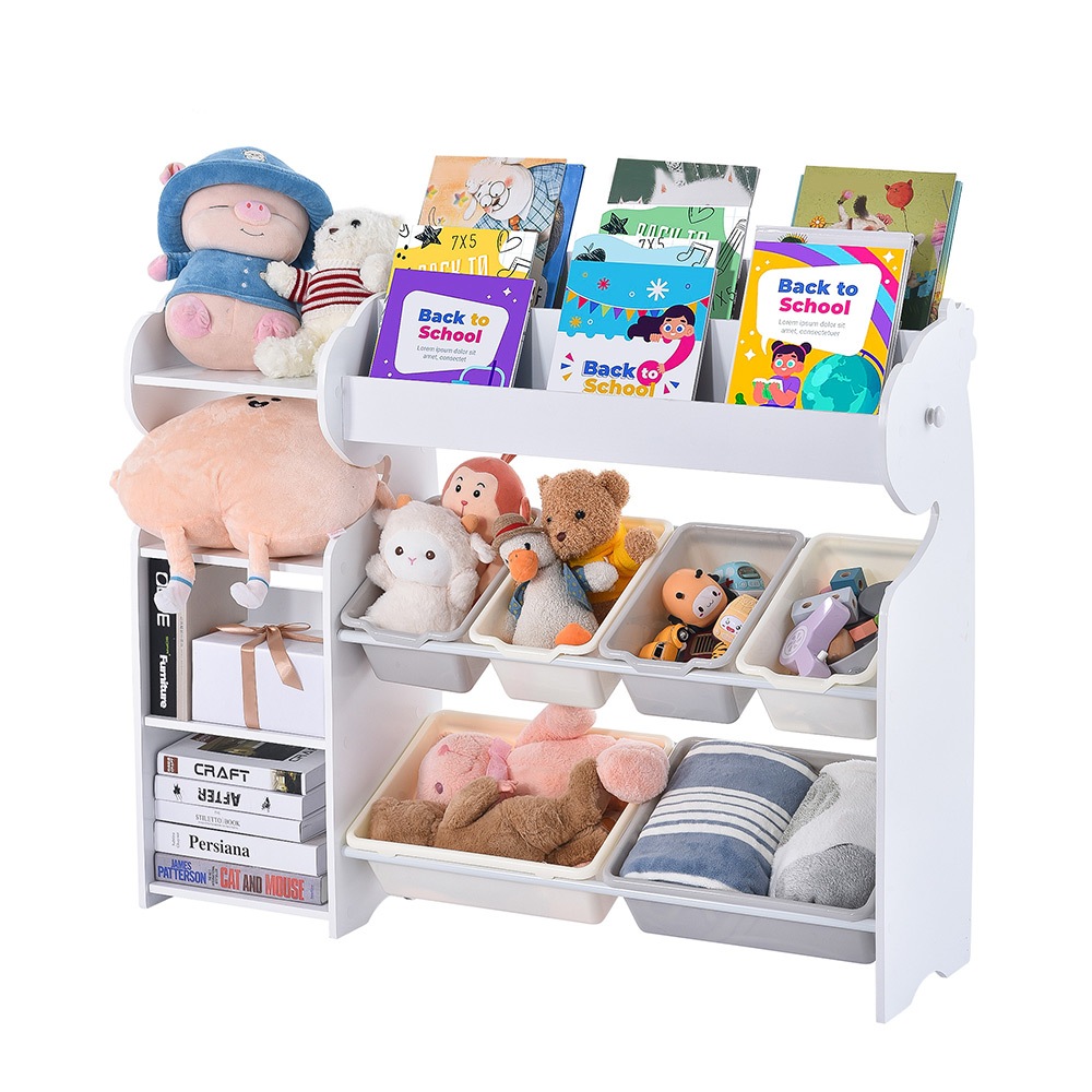 絵本棚 おもちゃ箱 収納ラック 絵本ラック キッズラック おもちゃ 収納 絵本 本棚 子供 おもちゃ