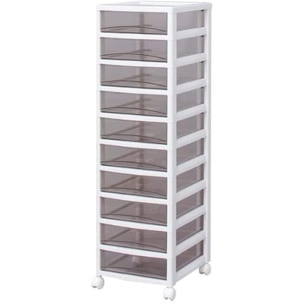 IRIS スーパークリアチェスト ホワイト/クリアブラウン 10段タイプ SCE-1000-BR メーカー直送