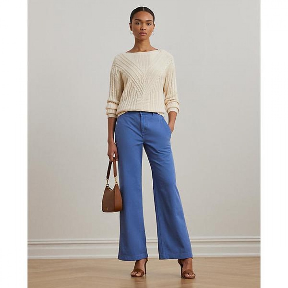 ローレンラルフローレンコットンツイルワイドレッグパンツ (WMLRPNTSBV20294400)