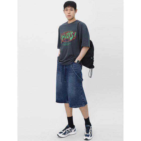 メンズストラップポイントバミューダパンツデニムウォッシングショートパンツSGPT008_P395982647