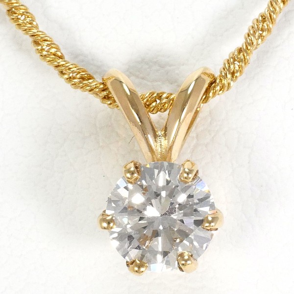 K14 14金 YG イエローゴールド ネックレス ダイヤ ジュエリー 中古