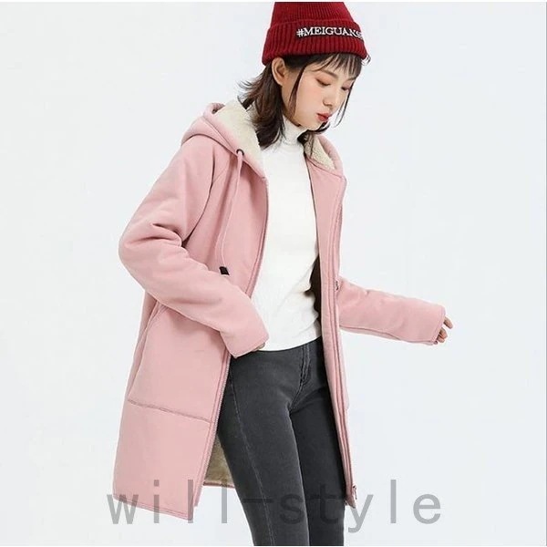 パーカーレディース裏ボアゆったり羽織りアウターあったかレディース長袖ジップアップパーカートレーナー裏